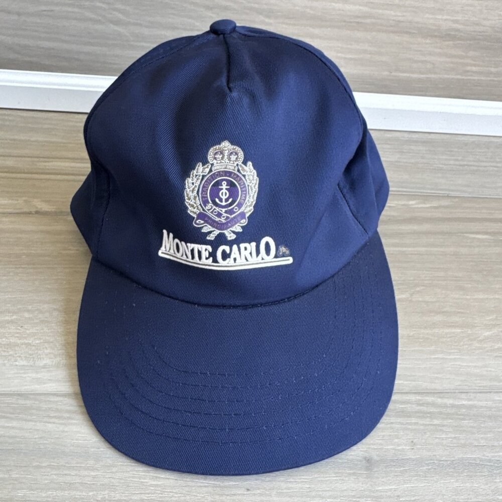 Monte Carlo Principaute Tradition Maritime adjustable SnapBack hat cap Navy Blue